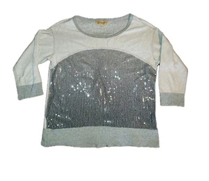 Damen Demokratie Sweatshirt Silber Pailletten Large - Bild 1 von 9