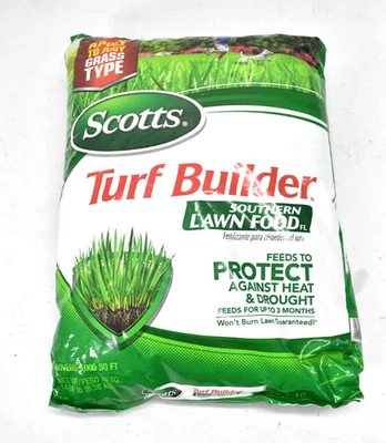 Scotts Turf Builder Southern Lawn Food 5000 pies cuadrados 14 libras paquete genuino OEM Foto 1 de 4