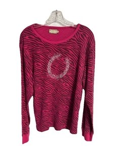 Ransom Ranch Top Thermo XL Pink Western Hufeisen Animal Print - Bild 1 von 9