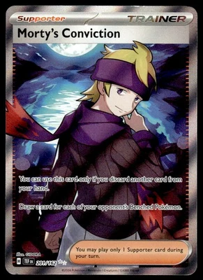 Pokemon TCG SV05: Temporal Forces #155/162 Morty's Conviction NM - Image 1 of 2