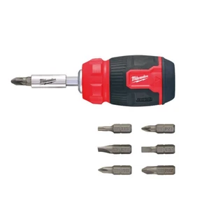 MILWAUKEE 8 IN 1 COMPACT RATCHETING MULTI BIT SCREWDRIVER 4932492807 - Picture 1 of 4