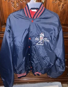 Ole Miss Colonel Rebel Bomber Baseball Jacket XL Vintage 80's - Bild 1 von 7