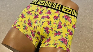 DIESEL MENS NYLON LOW RISE BOXER BRIEFS COOL FLORAL PATTERN NWOT M - Picture 1 of 6
