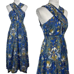 Anna Cate Boho Printed Maxi Dress Size XS Floral Earthy Sleeveless Cotton Sexy - Bild 1 von 17