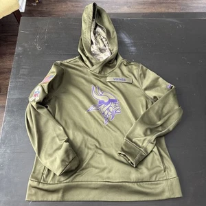 Minnesota Vikings Salute To Service Nike On Field Men's Hoodie Sweatshirt - Sz L - Picture 1 of 4