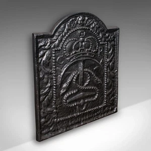 Antique Maritime Fire Back, English, Cast Iron Fireplace Reflector, Victorian - Picture 1 of 8