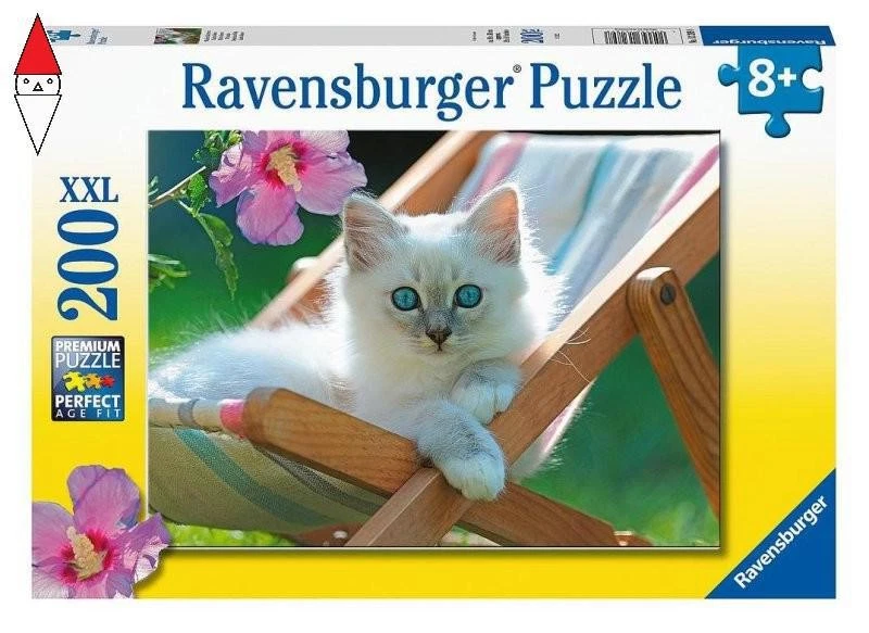 PUZZLE RAVENSBURGER PUZZLE 200 PZ MICIO BIANCO - Immagine 1 di 1