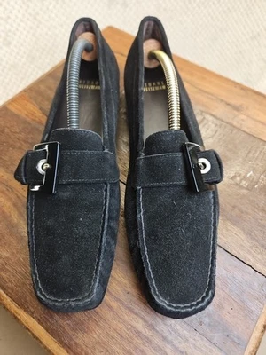 Stuart Weitzman Women's Size 8.5 M Black Suede Driving Loafers Made In Spain - Image 1 of 4