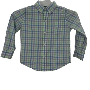 Janie and Jack Toddler Boys size 2T Button Up Long Sleeve Plaid Shirt Cotton - Picture 1 of 5