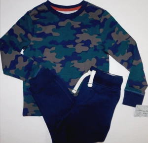 Tommy Bahama Boy's Camo T-Shirt Sweatpants Navy Blue Green Brown SIZE XS/4 NEW - Picture 1 of 6