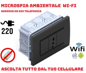 SPY microfono ambientale microspia nascosta in presa Wi-Fi anonima vimar arke' - Foto 1 di 3