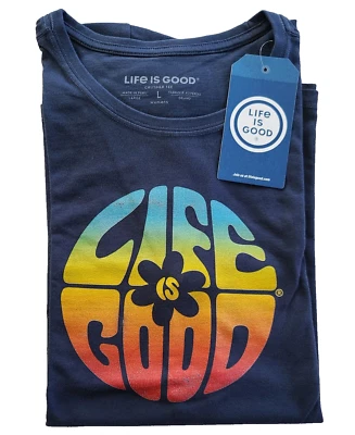 Life Is Good SS Camisa Trituradora Camiseta Daisy Circle Psicodélica Pecho43 pulgadas Mujer L Foto 1 de 4