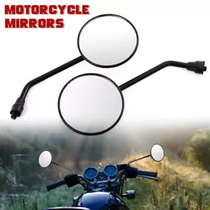 Chrome Motorcycle Classic Round Rearview Side Mirrors 10Mm Universal for Honda - Picture 1 of 13