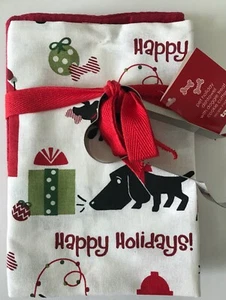 Tag PET HOLIDAY Geschirrtuch mit Hund Leckerli Ausstecher/Rezept S/2 Handtücher-NEU Neu mit Etikett - Bild 1 von 4