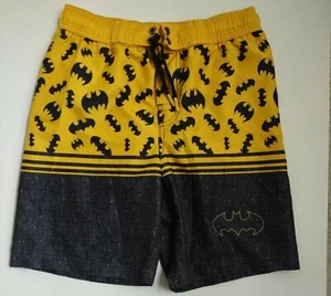 Boys Licensed Batman swim trunks bathing suit DC Black Yellow size 8 - Picture 1 of 12