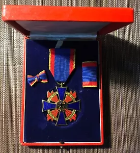 German firefighter in box order medal fireman enamel Germany - Picture 1 of 9