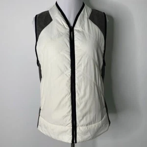 Prana Women's Breathe White Black Full Zip Vest Size Medium - Picture 1 of 14