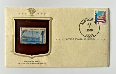 Boston Tea Party FDC First Day Issue Stamp July 4, 2000 Historic Stamps America - Image 1 of 3