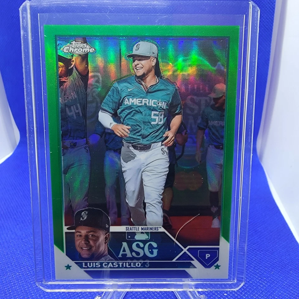 2023 Topps Chrome Update Luis Castillo Green ASG Refractor # 6/99 - Image 1 of 4