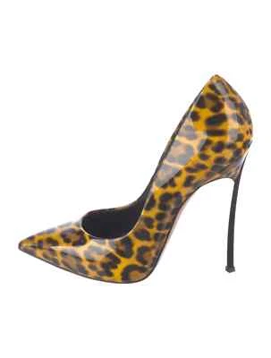 Zapatos de salón CASADEI amarillo charol estampado animal tacones de hoja talla 8 | IT 38 muy buen estado Foto 1 de 4