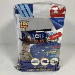 Toy Story 4 / 4 Piece Sheet Set Flat Fitted Pillow Cases Disney Pixar- Full Size - Picture 1 of 9