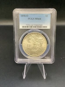 Dólar de plata Morgan 1898-O - Certificado PCGS MS64 - Imagen 1 de 2
