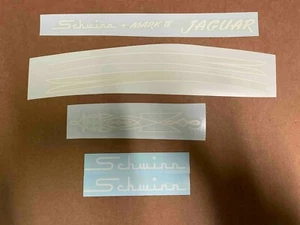 Schwinn 1960's Cantilever Tank Mark IV Jaguar 26 Bicycle White Decal Set - Picture 1 of 1