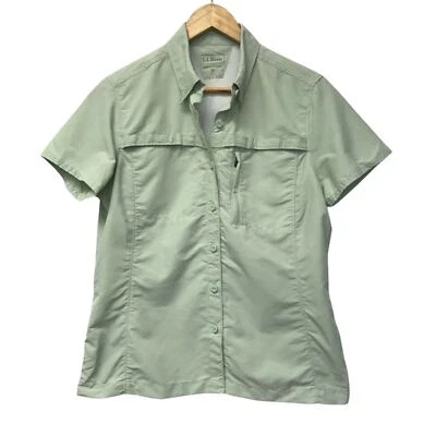 LL Bean Womens Size Small Activewear Top Vented Fishing Hiking Outdoors Green - Image 1 of 4
