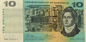 Australia 1972 $10 Phillips Wheeler Note Last Digit on Serial Out of Alignment - Picture 1 of 2