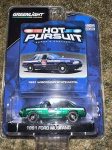 Greenlight 1991 Ford Mustang Hot Pursuit Wisconsin Chase Green Machine #60 - Bild 1 von 3