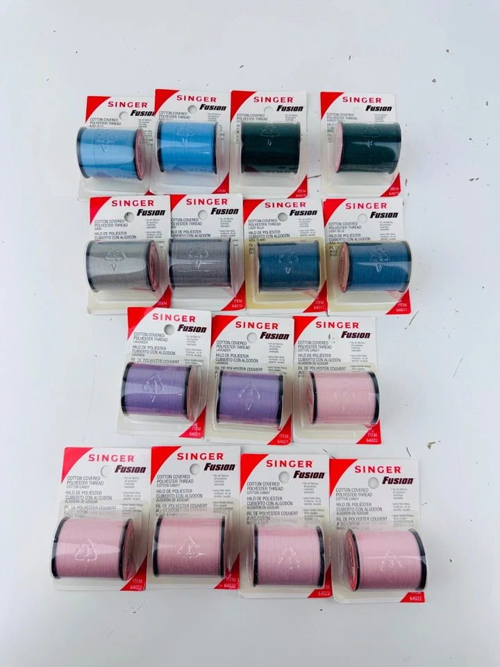 Lot of 15 Singer Fusion Cotton Covered Polyester Thread NOS - Image 1 of 1