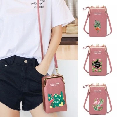 Flamingo PU Leder Tasche Handytasche Handtaschen Crossbody Geldbörse Portemonnaie - Bild 1 von 4