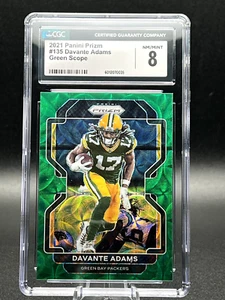 2021 Panini Prizm - Green Scope Prizm #135 Davante Adams /75 - CGC NM/Mint 8 - Picture 1 of 4