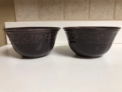 222 Fifth Avignon tigelas de sopa/cereal de berinjela - conjunto de 2 - Imagem 1 de 4