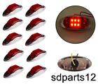 10 X 24v/12v 6 LED -leuchten Leuchte Lkw Wohnmobil Anhnger Rot Oval Chrom