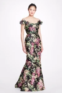NWT Marchesa Couture Off Shoulder Floral Gown Size US 6 - Picture 1 of 3