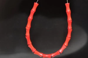 15Pcs 8x4mm "Lovely/Excellent Quality"~OXBLOOD RED CORAL Hourglass Beads N1140 - Picture 1 of 5