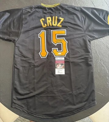 Oneil Cruz Pittsburgh Pirates Signed Autographed Pro Style Black Jersey JSA - Image 1 of 4
