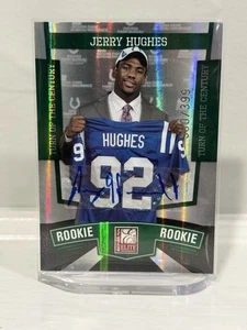 Jerry Hughes 2010 Donruss Elite Turn of the Century Green RC Auto /399 #186 Colt - Picture 1 of 4