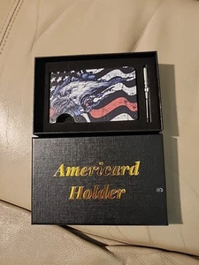 American Flag Hard Case Credit Card Holder: Holds 7 Cards: Brand New! - Picture 1 of 4