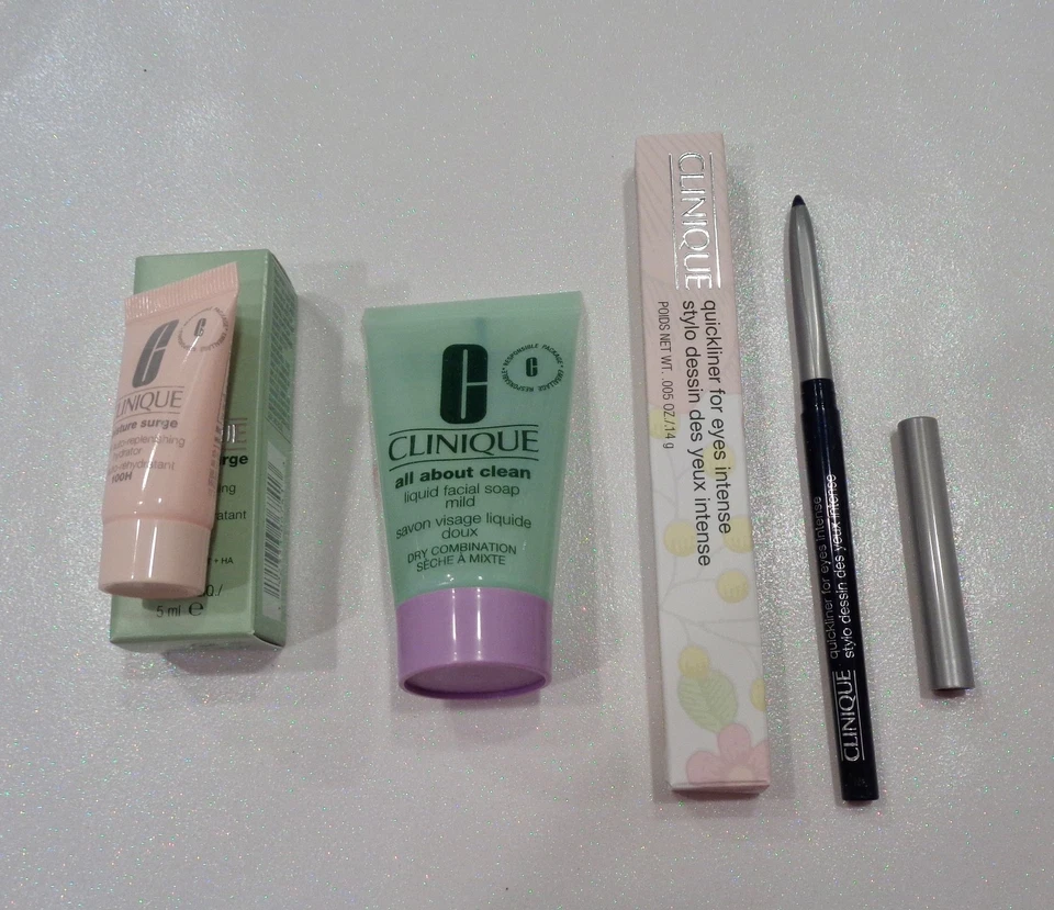 Clinique Lote de 3 piezas Todo sobre Clean Moisture Surge y Quickliner para Ojos - NUEVO Foto 1 de 1