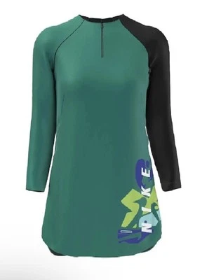 NWT $90 Nike Victory Swim Tunic Full Coverage Green/Black SMALL NESSC277-348 - Image 1 of 4