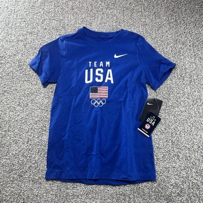 Camiseta Equipo EE. UU. Juvenil 7 Azul Olimpiadas Algodón Manga Corta Nike The Nike Camiseta Foto 1 de 4