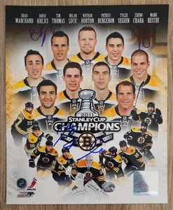 Boston Bruins Signed 8x10 Photo Zdeno Chara Patrice Bergeron +2 Auto RAD - Picture 1 of 4