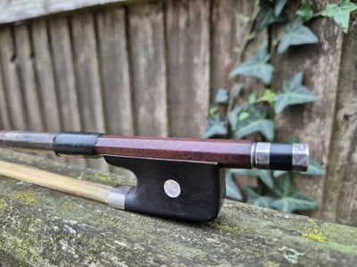 A Beautiful Silver Mounted Cello Bow, Branded "Armand Latour", 4/4. - Image 1 of 4