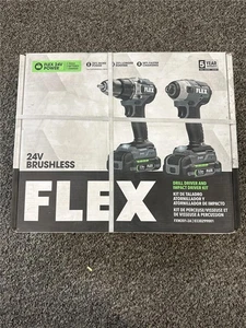 = FLEX Brushless 24V Drill Driver & 1/4" Impact Driver Kit FXM201-2A NEW - Picture 1 of 4