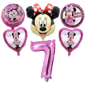 Minnie Mouse 7. Geburtstag Party Luftballons Rosa Folien Set Luftballons - Bild 1 von 5