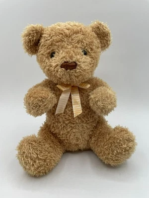 Carters Child of Mine Teddy Bear Brown Musical Wind Up 9" Plush Bow Tan Vintage - Image 1 of 4