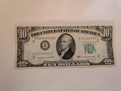 1950 Series C $10 dollar Note Federal Reserve Of New York B - Image 1 of 4