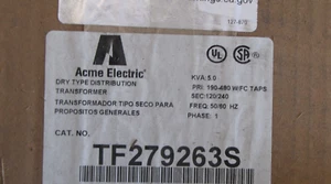 NEW ACME ELECTRIC TF279263S Single Phase Export Transformer 5kVA 120V AC/240V AC - Picture 1 of 2